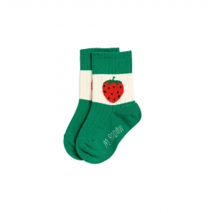 Preview: MINI RODINI Socken strawberry - green
